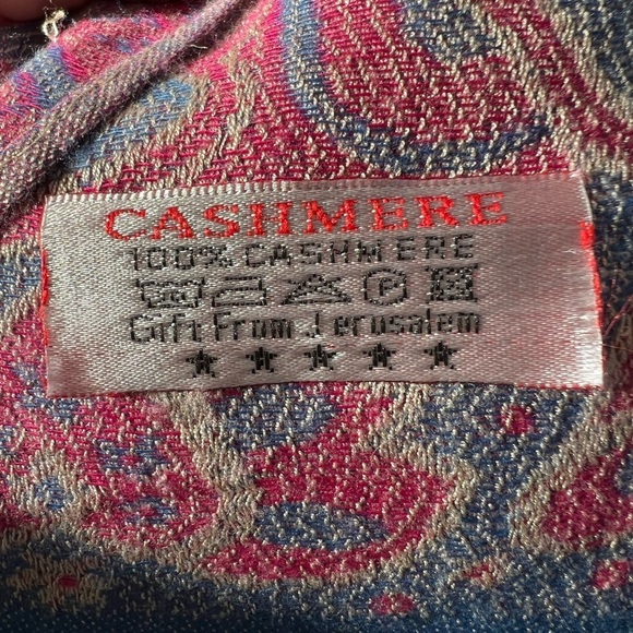 Beautiful 100% Cashmere Scarf From Jerusalem *Flaw* - Picture 5 of 6